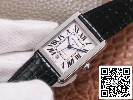 Cartier Tank WSTA0029 1:1 Best Edition V9 Factory White Dial US Replica Watch