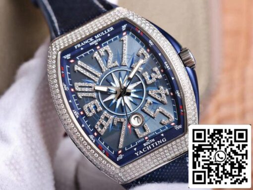 Franck Muller Mens Collection V45 SC DT Yachting 1:1 Best Edition ZF Factory Blue Dial Swiss ETA9015 US Replica Watch