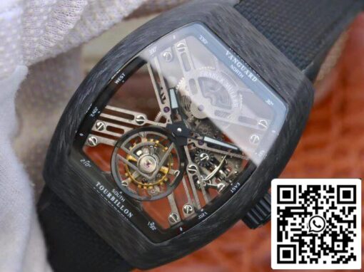 Franck Muller V45 T SQT Men Watches 1:1 Best Edition Swiss Tourbillon Skeleton Dial US Replica Watch