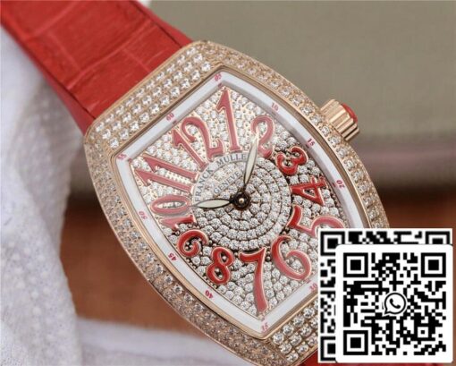 Franck Muller Vanguard Ladies 1:1 Best Edition ABF Factory Red Strap US Replica Watch