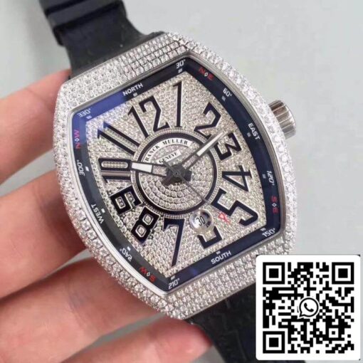 Franck Muller Vanguard V45 SC DT 1:1 Best Edition Swiss ETA2824-2 Diamonds Dial US Replica Watch