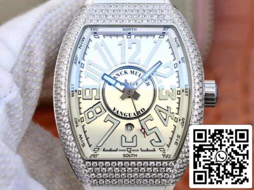 Franck Muller Vanguard V45.SC.DT.D.NBR.CD.5N.NR 1:1 Best Edition Swiss ETA2824 Silver Dial US Replica Watch