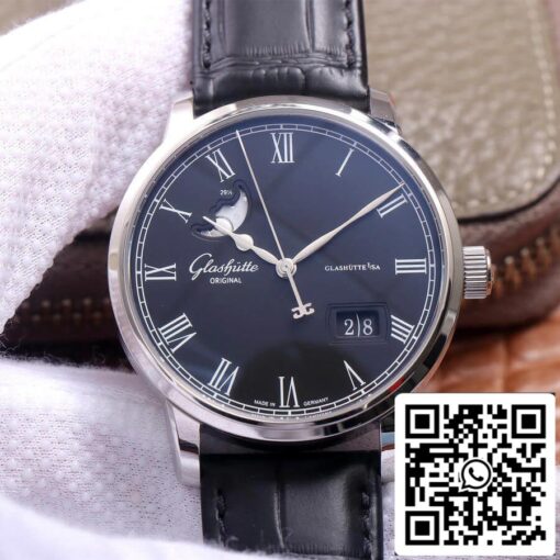 Glashutte Senator 1-36-04 1:1 Best Edition V9 Factory Blue Dial US Replica Watch