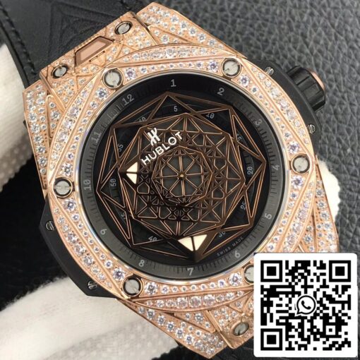 Hublot Big Bang 1:1 Best Edition WWF Factory Gold Full Diamond Case US Replica Watch