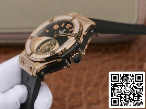 Hublot Big Bang Tourbillon 1:1 Best Edition Rose Gold Black Dial US Replica Watch