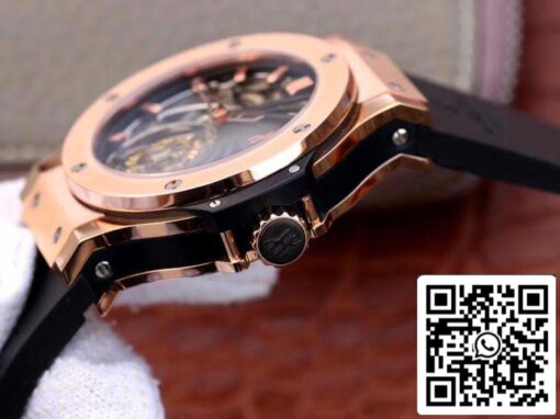 Hublot Big Bang hollow tourbillon 1:1 Best Edition Swiss Seagull hand-winding tourbillon movement 18K Rose Gold US Replica Watch