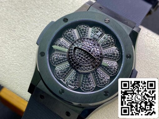 Hublot Classic Fusion Takashi Murakami 507.CX.9000.RX.TAK21 1:1 Best Edition Sunflower Black Dial US Replica Watch