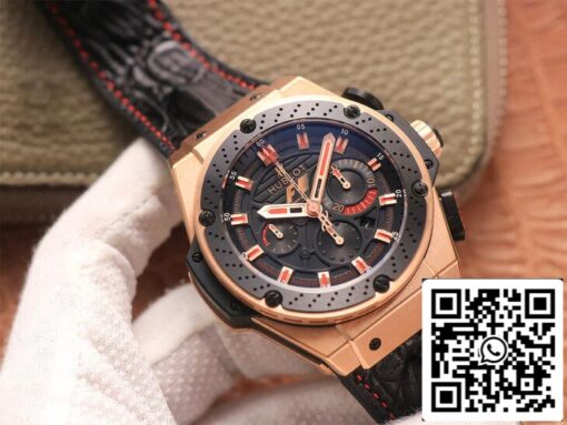 Hublot King Power Ferrari F1 1:1 Best Edition V6 Factory Black Dial Rose Gold US Replica Watch