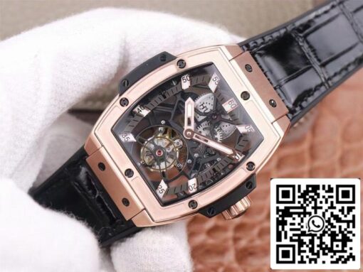 Hublot Masterpiece Tourbillon 906.OX.0123.VR.AES13 1:1 Best Edition JB Factory Rose Gold White Hour Swiss HUB 9006 US Replica Watch