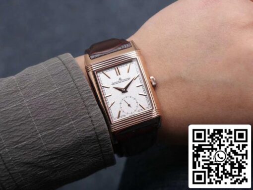 Jaeger LeCoultre Reverso Flip 1:1 Best Edition MG Factory White Dial Swiss ETA854A/2 US Replica Watch