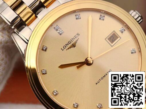 Longines Flagship L4.874.3.37.7 YC Factory Mechanical Watches 1:1 Best Edition Swiss ETAL619/888 Gold Dial US Replica Watch