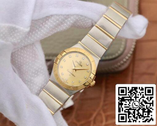 Omega Constellation 27mm Quartz Ladies TW Factory 1:1 Best Edition Swiss Eta Quartz 1376 Gold Dial US Replica Watch