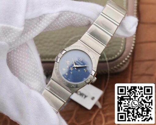 Omega Constellation Quartz Ladies 27mm TW Factory 1:1 Best Edition Swiss Eta Quartz 1376 Blue Dial US Replica Watch