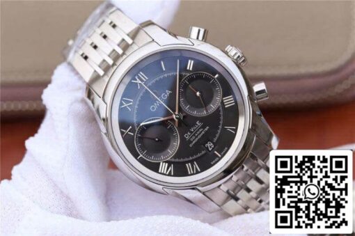 Omega De Ville Chronograph 431.10.42.51.01.001 OM Factory 1:1 Best Edition Swiss ETA9300 Black Dial US Replica Watch