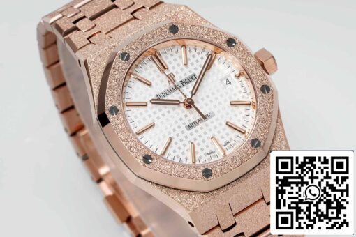 Audemars Piguet 15454 Frost Gold 1:1 best edition White dial Rose gold - Image 2