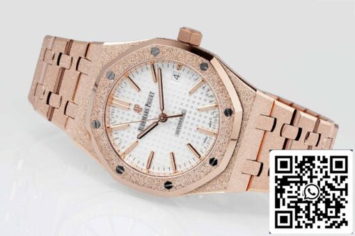 Audemars Piguet 15454 Frost Gold 1:1 best edition White dial Rose gold - Image 5