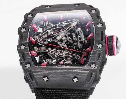 Richard Mille Bubba Watson Tourbillon RM38-02  1:1 Best Edition Black Carbon Case Velcro Fabric Strap - Image 8