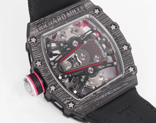 Richard Mille Bubba Watson Tourbillon RM38-02  1:1 Best Edition Black Carbon Case Velcro Fabric Strap - Image 4