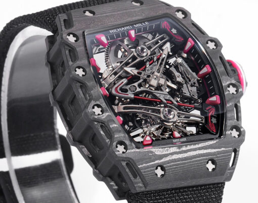 Richard Mille Bubba Watson Tourbillon RM38-02  1:1 Best Edition Black Carbon Case Velcro Fabric Strap - Image 6