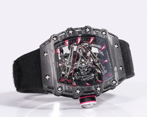 Richard Mille Bubba Watson Tourbillon RM38-02  1:1 Best Edition Black Carbon Case Velcro Fabric Strap - Image 9