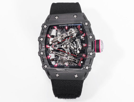 Richard Mille Bubba Watson Tourbillon RM38-02  1:1 Best Edition Black Carbon Case Velcro Fabric Strap