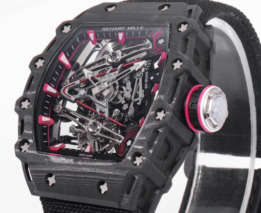 Richard Mille Bubba Watson Tourbillon RM38-02  1:1 Best Edition Black Carbon Case Velcro Fabric Strap - Image 7