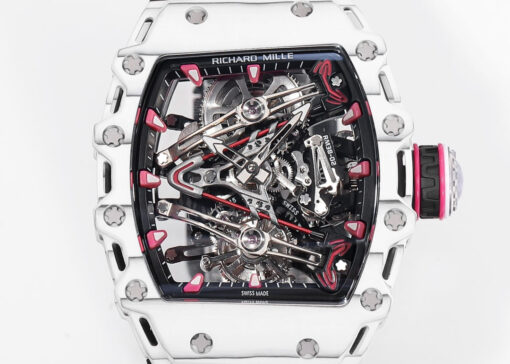 Richard Mille Bubba Watson Tourbillon RM38-02  1:1 Best Edition White Carbon Case Black Rubber Strap - Image 9