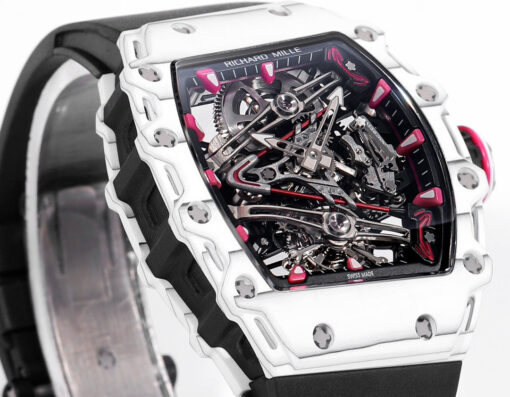 Richard Mille Bubba Watson Tourbillon RM38-02  1:1 Best Edition White Carbon Case Black Rubber Strap - Image 8