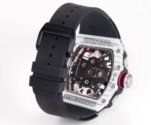 Richard Mille Bubba Watson Tourbillon RM38-02  1:1 Best Edition White Carbon Case Black Rubber Strap - Image 2