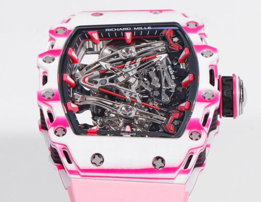 Richard Mille Bubba Watson Tourbillon RM38-02  1:1 Best Edition Pink Rubber Strap - Image 8