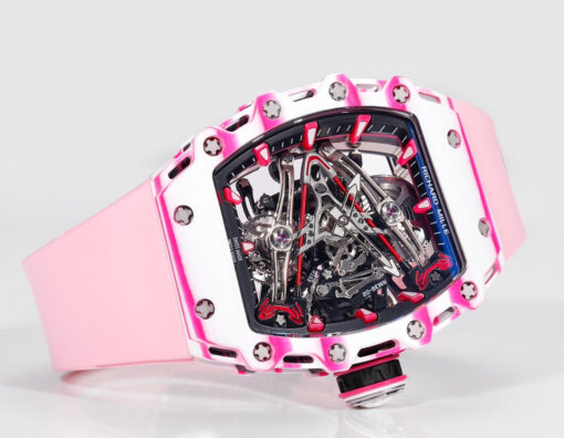 Richard Mille Bubba Watson Tourbillon RM38-02  1:1 Best Edition Pink Rubber Strap - Image 6