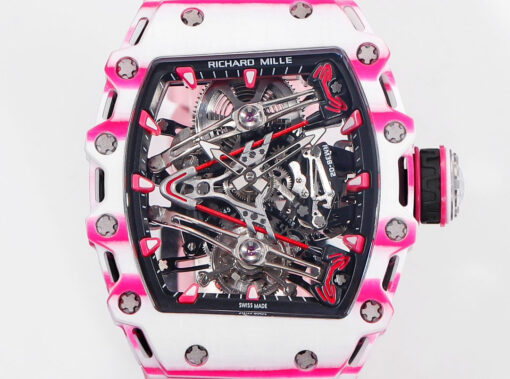 Richard Mille Bubba Watson Tourbillon RM38-02  1:1 Best Edition Pink Rubber Strap - Image 5