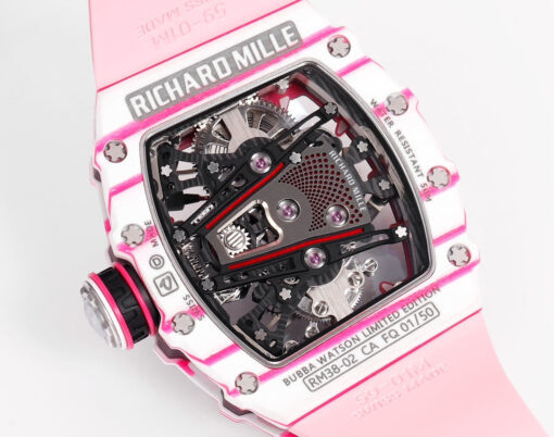 Richard Mille Bubba Watson Tourbillon RM38-02  1:1 Best Edition Pink Rubber Strap - Image 3