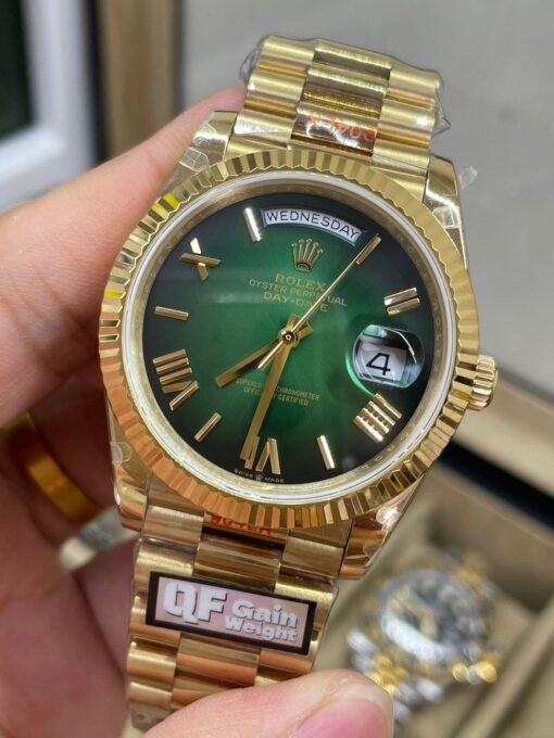 Rolex unveils the new Day-Date 40mm with a Green Dial 2024 QF Factory 1:1 Best Edition - Imagen 9