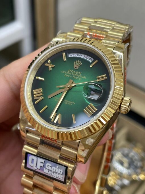 Rolex unveils the new Day-Date 40mm with a Green Dial 2024 QF Factory 1:1 Best Edition - Imagen 8