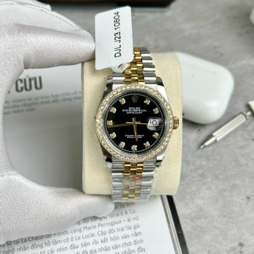 Rolex Datejust 36mm Diamonds 126283RBR 18k yellow gold and moissanite - Image 2