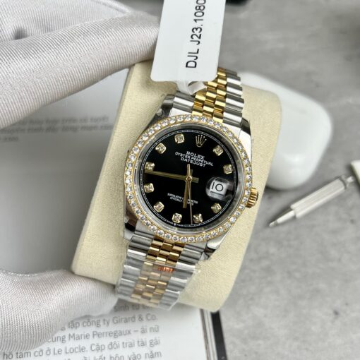 Rolex Datejust 36mm Diamonds 126283RBR 18k yellow gold and moissanite - Image 3