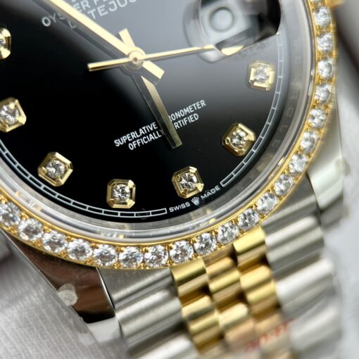 Rolex Datejust 36mm Diamonds 126283RBR 18k yellow gold and moissanite - Image 8