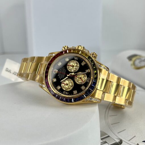 Rolex Cosmograph Daytona Rainbow 116598 RBOW-78608 [Custom gold, moissanite, ruby stone] - Image 2