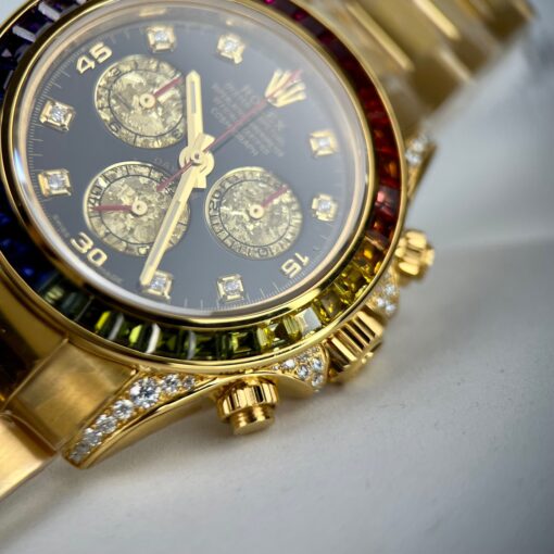 Rolex Cosmograph Daytona Rainbow 116598 RBOW-78608 [Custom gold, moissanite, ruby stone] - Image 4