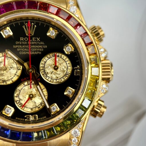 Rolex Cosmograph Daytona Rainbow 116598 RBOW-78608 [Custom gold, moissanite, ruby stone] - Image 7