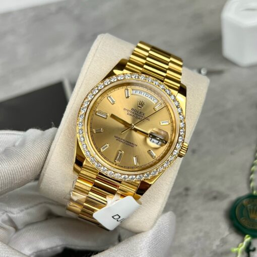 Rolex Day-Date 40 228238 Champage dial Gold Filled 18k Moissanite Bezel