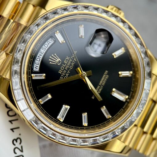 Rolex Day-Date 40 228398TBR wrapped yellow gold 18k and Baguette moissanite bezel - Image 8