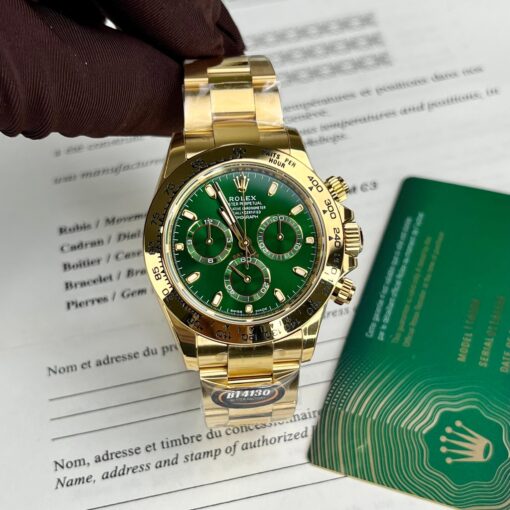 Rolex Yellow Gold Cosmograph Daytona 40 Watch Green Arabic Dial 116508 Coated 18k Yellow gold - Image 3