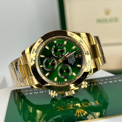 Rolex Yellow Gold Cosmograph Daytona 40 Watch Green Arabic Dial 116508 Coated 18k Yellow gold - Image 4