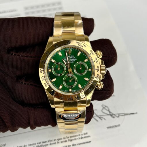 Rolex Yellow Gold Cosmograph Daytona 40 Watch Green Arabic Dial 116508 Coated 18k Yellow gold - Image 5