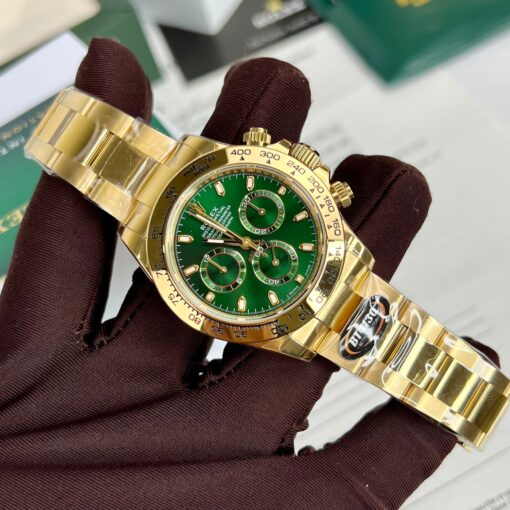 Rolex Yellow Gold Cosmograph Daytona 40 Watch Green Arabic Dial 116508 Coated 18k Yellow gold - Image 8