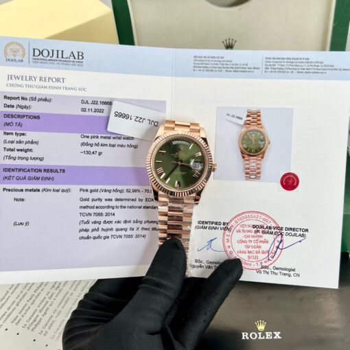 Rolex Day-Date 40 228235 Gold Filled 18k with 150 gram weight green dial - 이미지 7