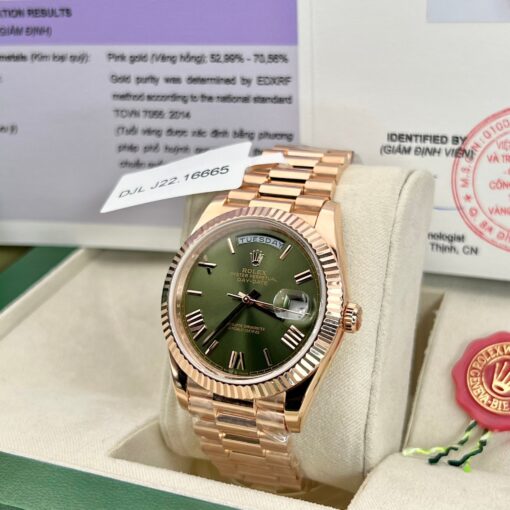 Rolex Day-Date 40 228235 Gold Filled 18k with 150 gram weight green dial - 이미지 13