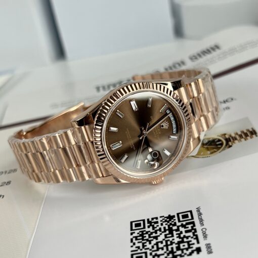 Rolex Day-Date 40mm 228235 chocolate dial 18k rose gold filled 150 gram - Image 7